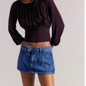 Women's We The Free Gallivanting Peekaboo Skort size 30 in Blue Rebel